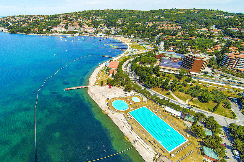 Aerial view of Portoroz, Slovenia