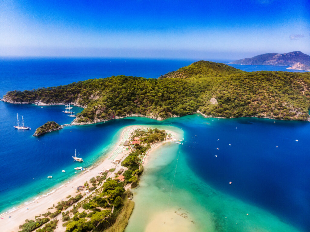 View of the Blue Lagoon, Ölüdeniz, Mugla, Turkey