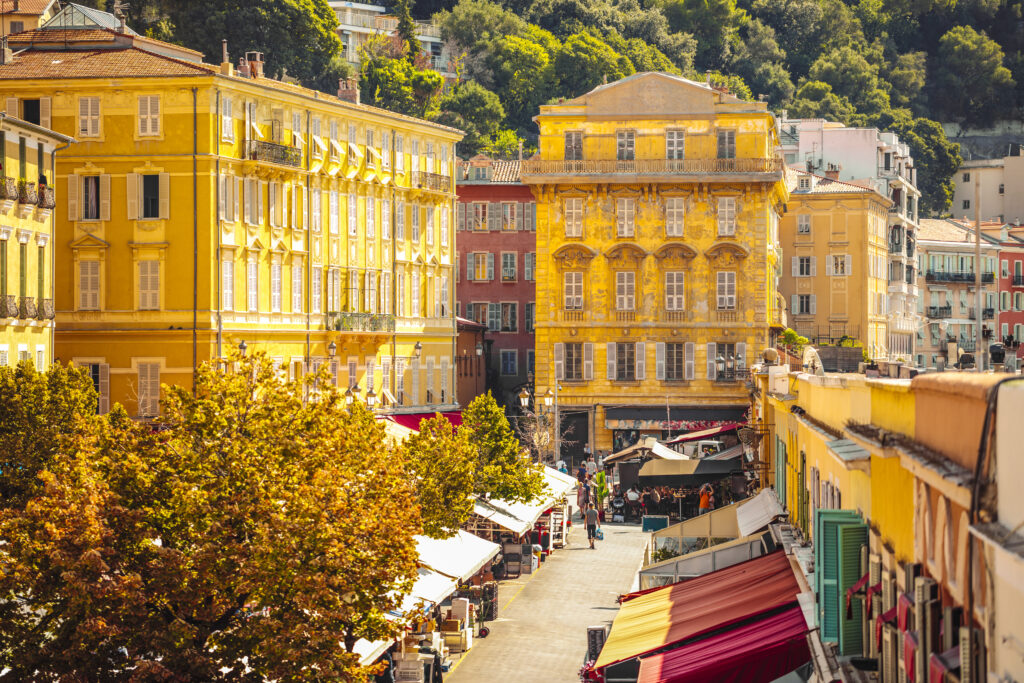 Cours Saleya flower market in Nice, France