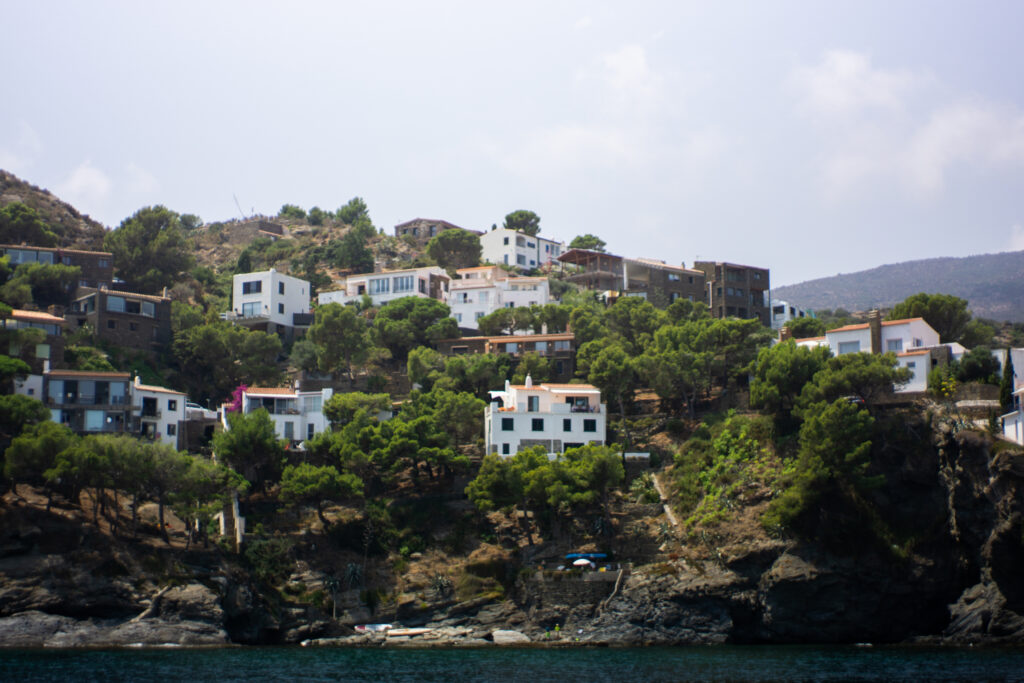 View from the yacht to the Balearic Islands. Beautiful landscape in the Mediterranean Sea