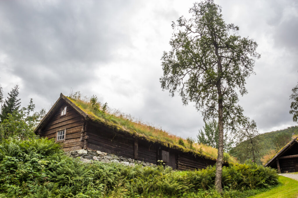 Wooden huts at Stalheim village in Norway