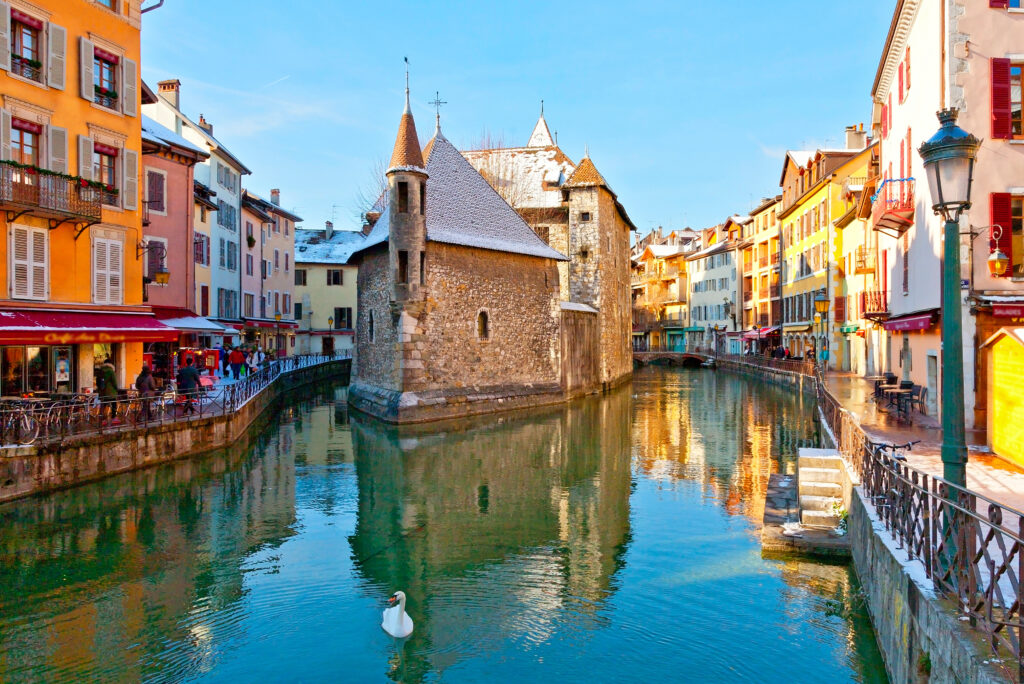 Annecy in winter, Haute-Savoie, France