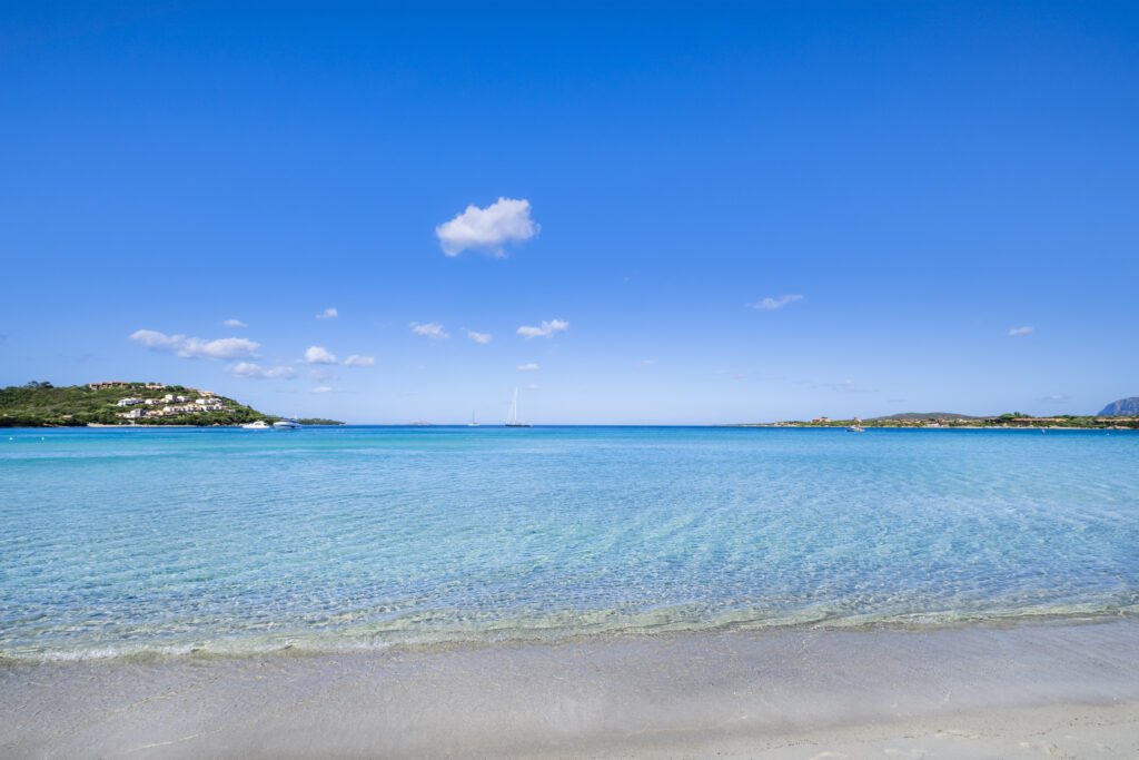 Marinella Beach, a beautiful free white sand beach in Gallura, in the northeast coast of Sardinia