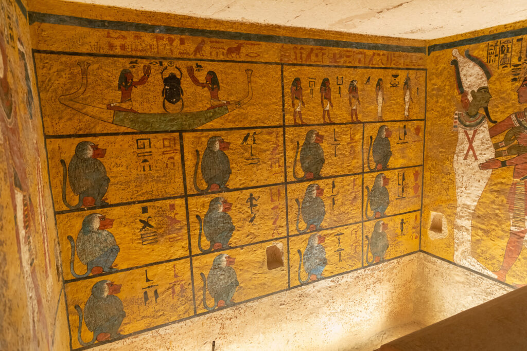 Tomb of pharaoh Tutankhamun in Valley of the Kings, Luxor, Egypt, discovered by Howard Carter