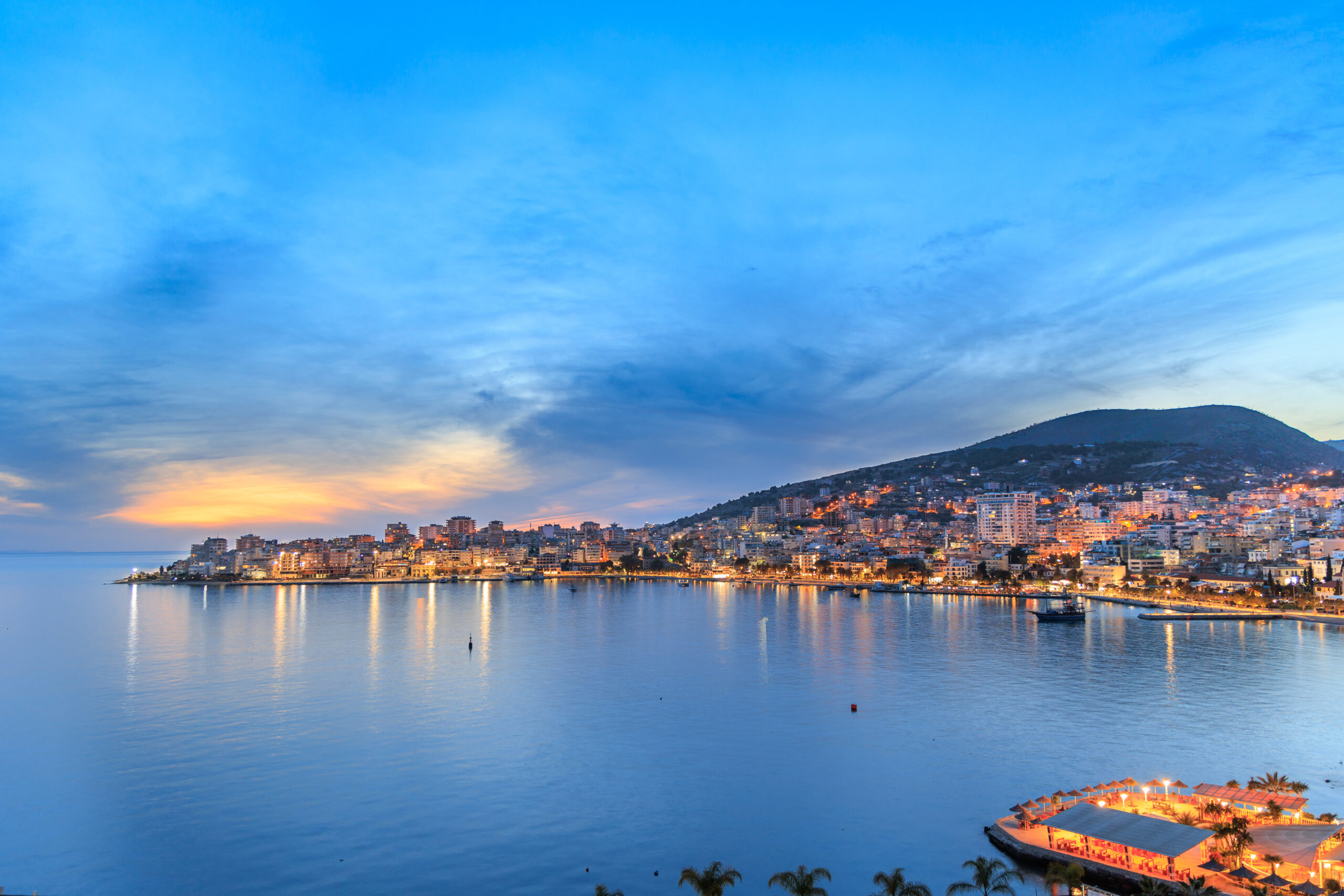 Saranda bay, sea town in Albania