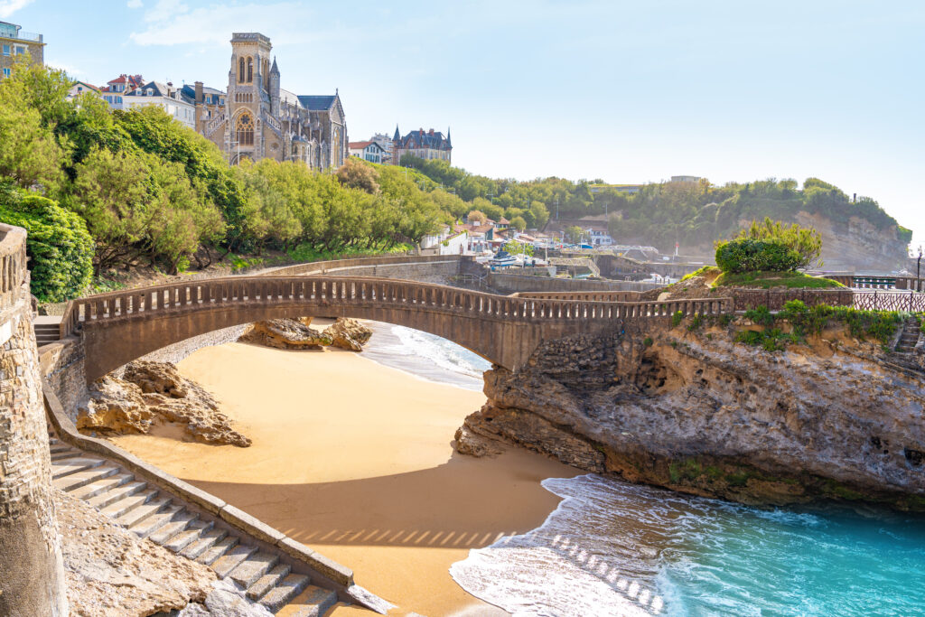 Biarritz bridge in New Aquitaine, Atlantic Pyrenees in French Basque Country of France