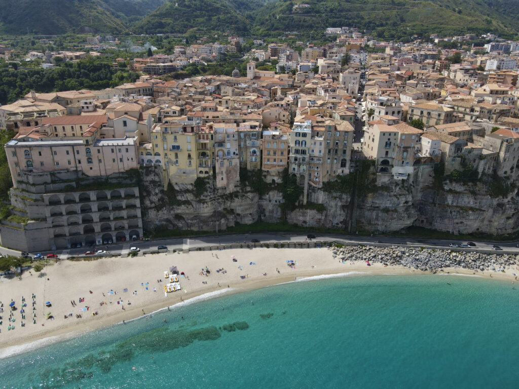 Drone shot over Tropea, Calabria, Italy