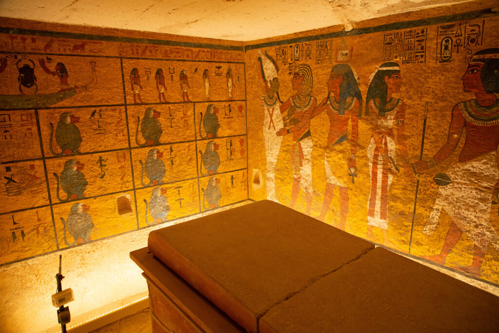 Tomb of pharaoh Tutankhamun in Valley of the Kings, Luxor, Egypt, discovered by Howard Carter