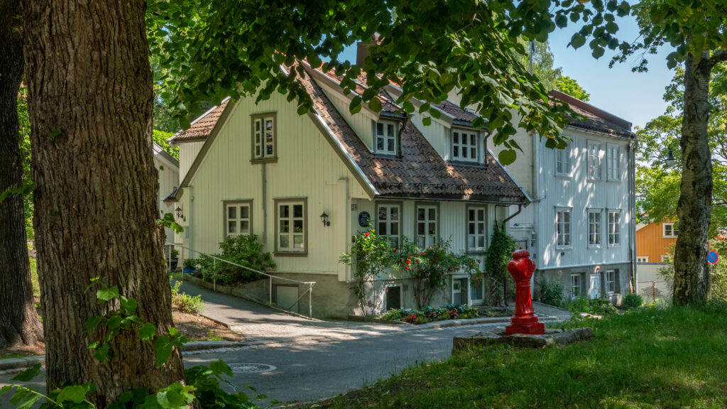 The old quarters in Oslo, Norway. Photo was made in Aker quarter near Akersveien