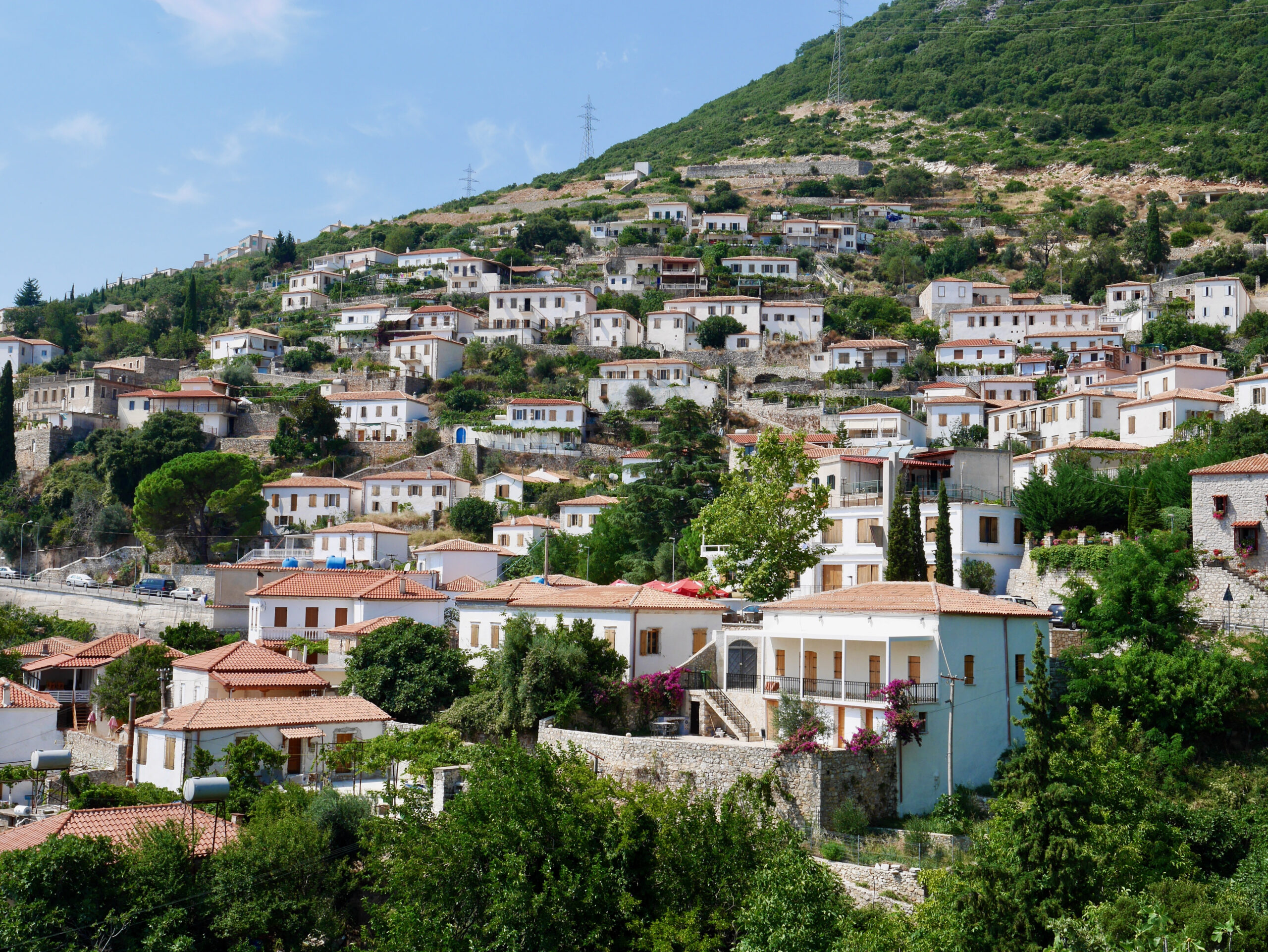 Panoramic view of Dhermi, Albania.