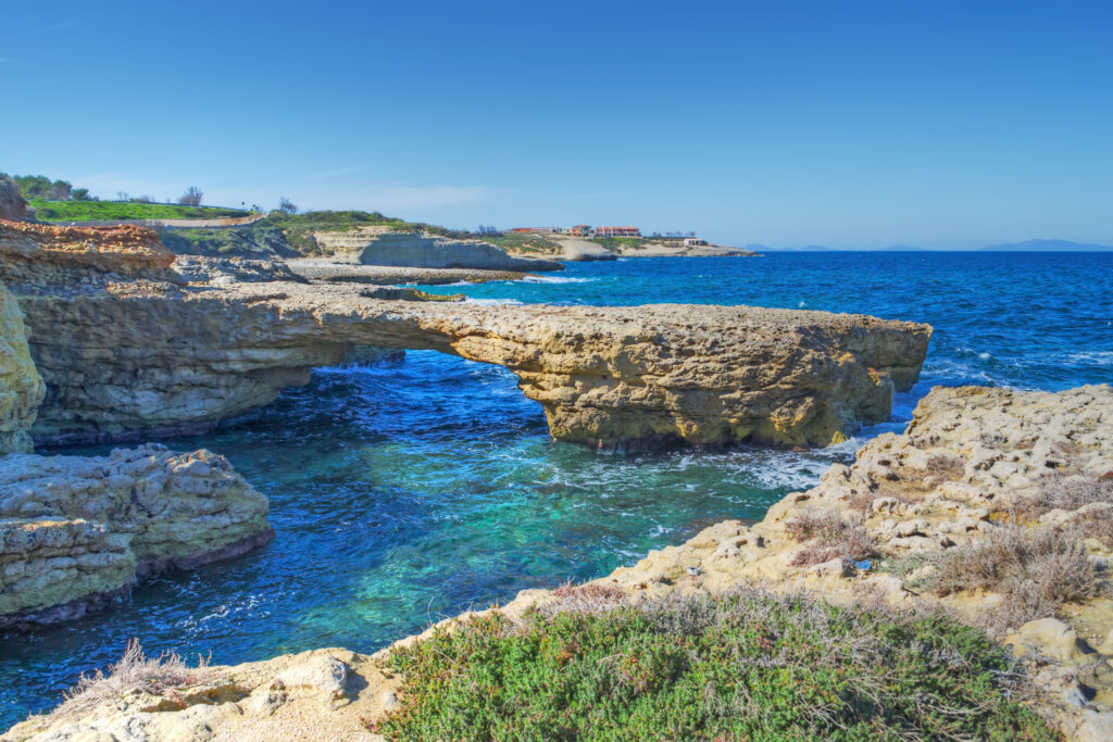 Rocky coast in Porto Torres, Italy