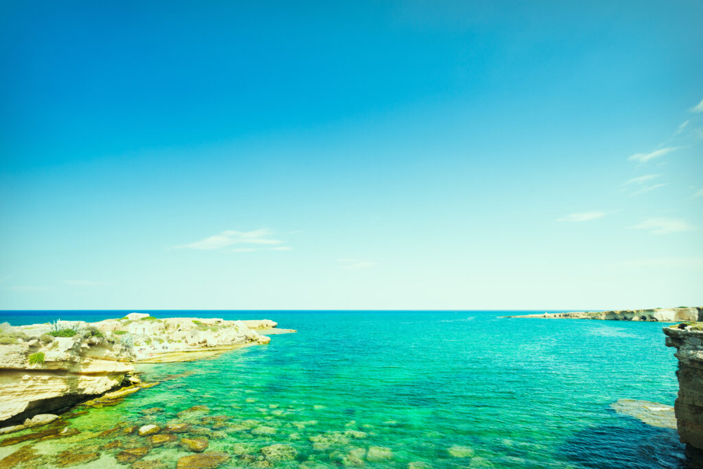 Siracusa wild beach seascape. Sicilia, Italia, Europe