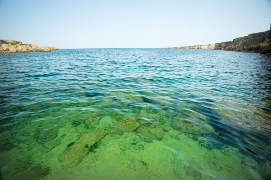 Siracusa wild beach seascape. Sicilia, Italia, Europe