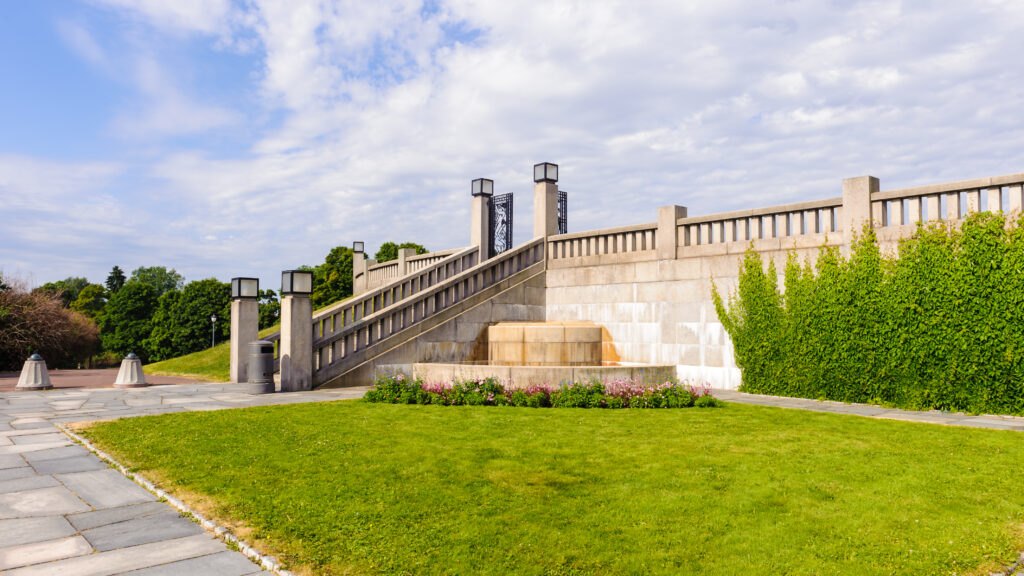 Stairs in the park of Oslo, Norway