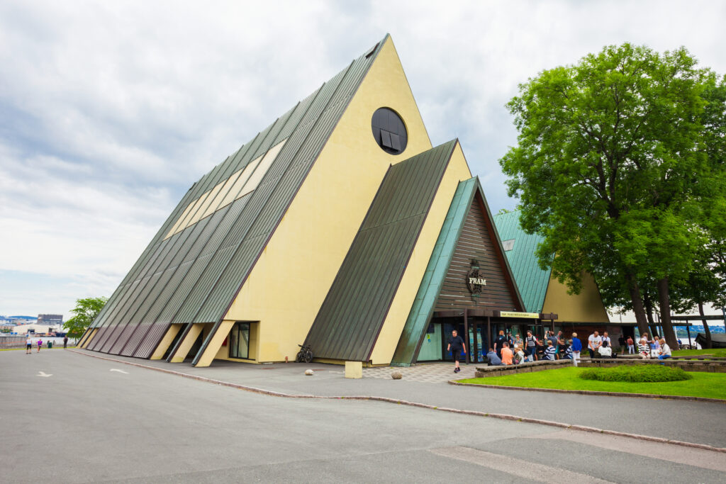 OSLO, NORWAY - JULY 21, 2017: The Fram Museum or Frammuseet is a museum of Norwegian polar exploration. Fram Museum located on Bygdoy peninsula in Oslo, Norway.