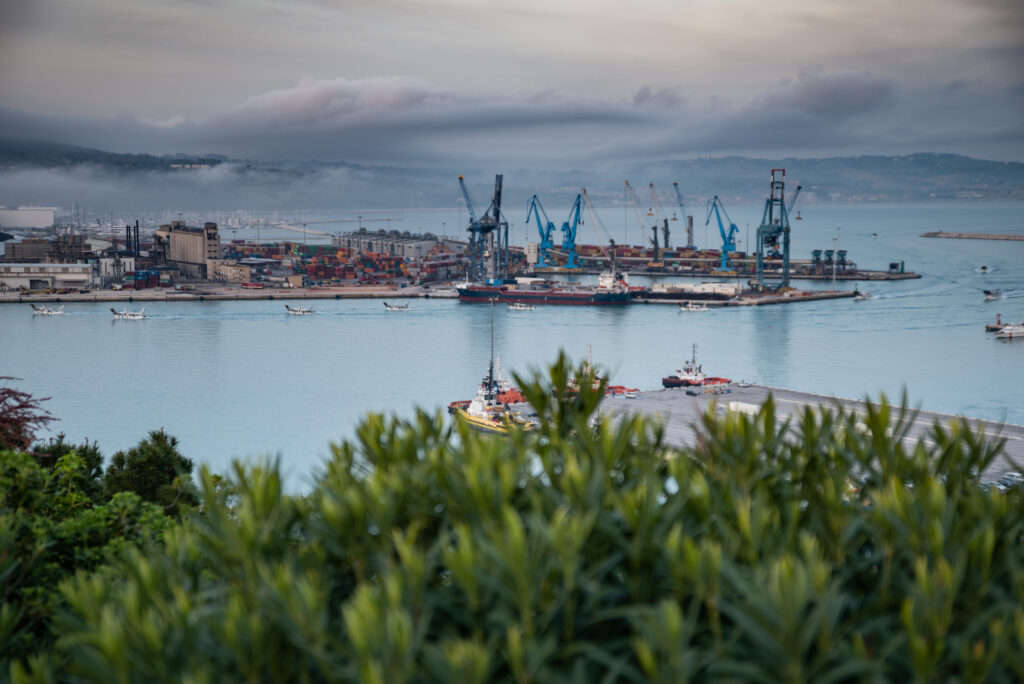 High angle View of Ancona Port in Early Morning Light