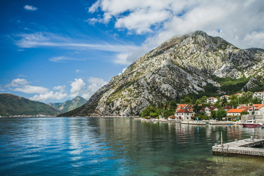 Beautiful summer landscape at sunny day at the Kotor Bay (Boka)