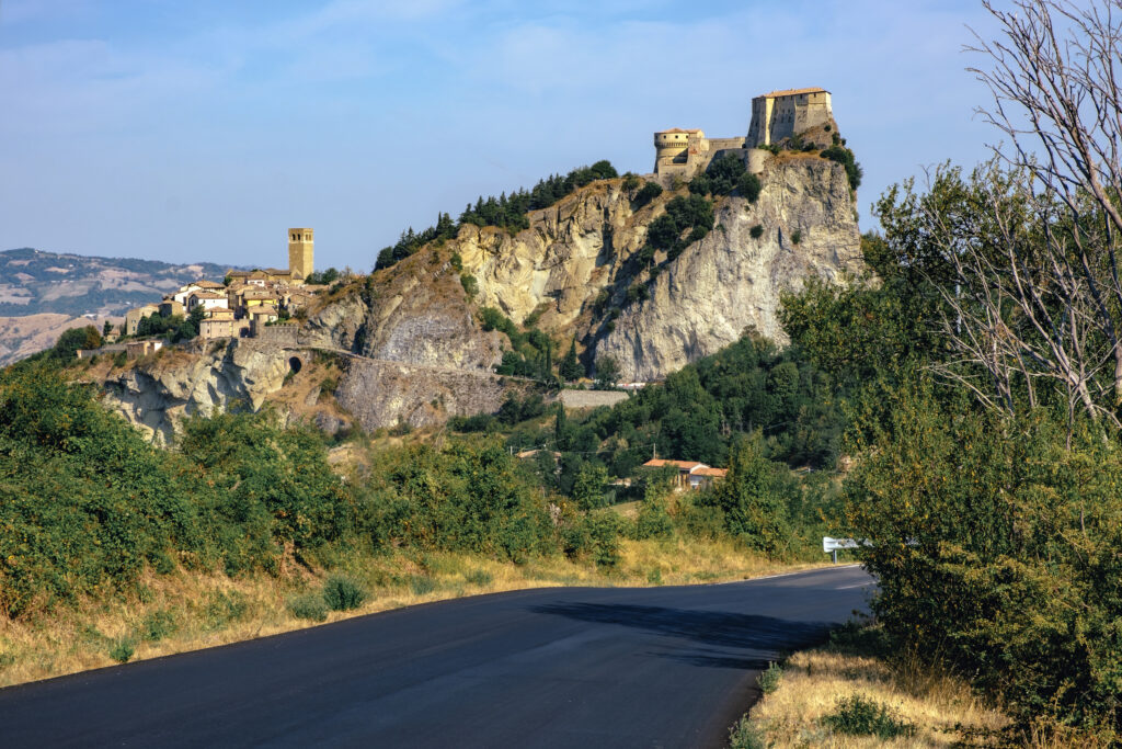 View of San Leo village in Emilia Romagna region, Italy