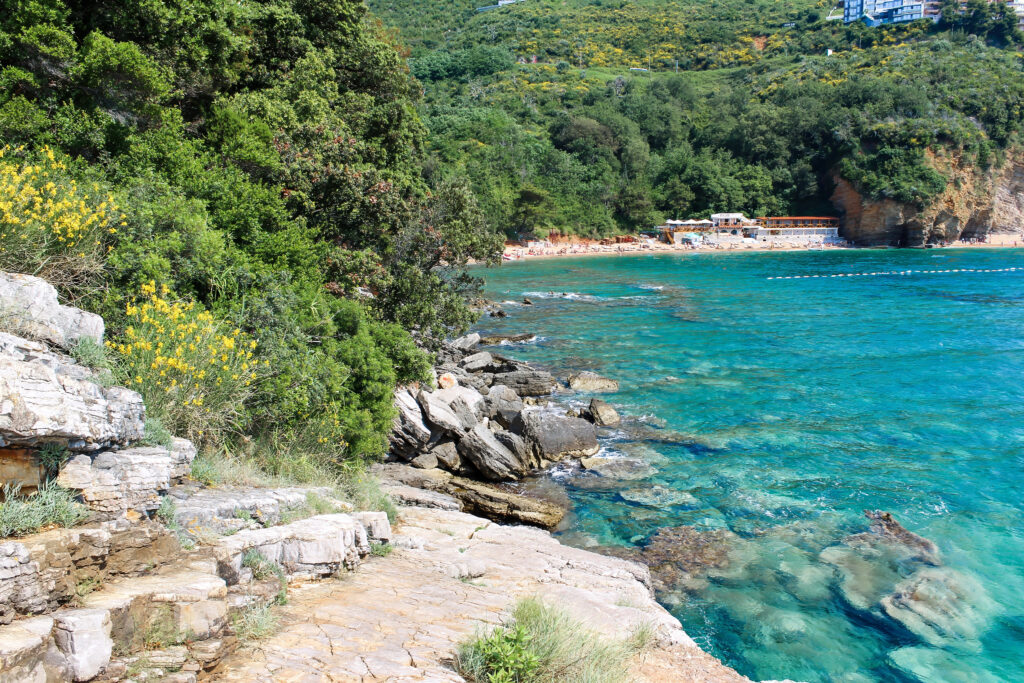 Montenegro. Budva View of Mogren beach