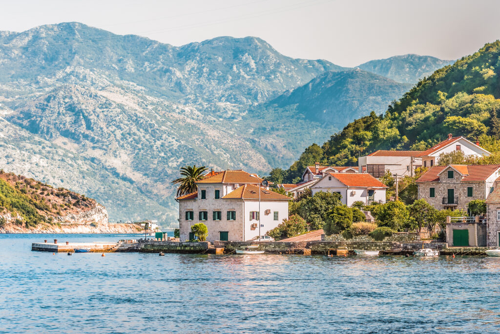 Small part of  Montenegro coastline, Kotor bay on Adriatic sea